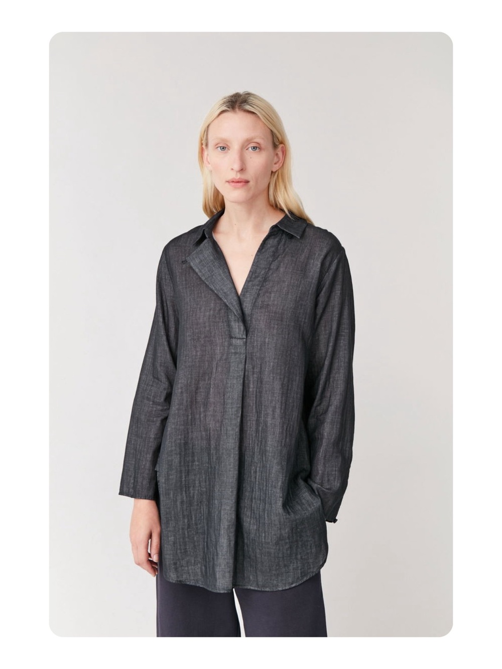 ★ COS Women’s Oversized 100% Cotton Elevated Basic Lightweight Shirt Blue L ★